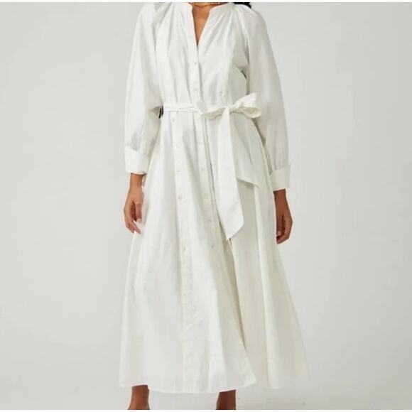 Free People Dresses & Skirts - Free People White Charlie Belted Shirtdress Size XS